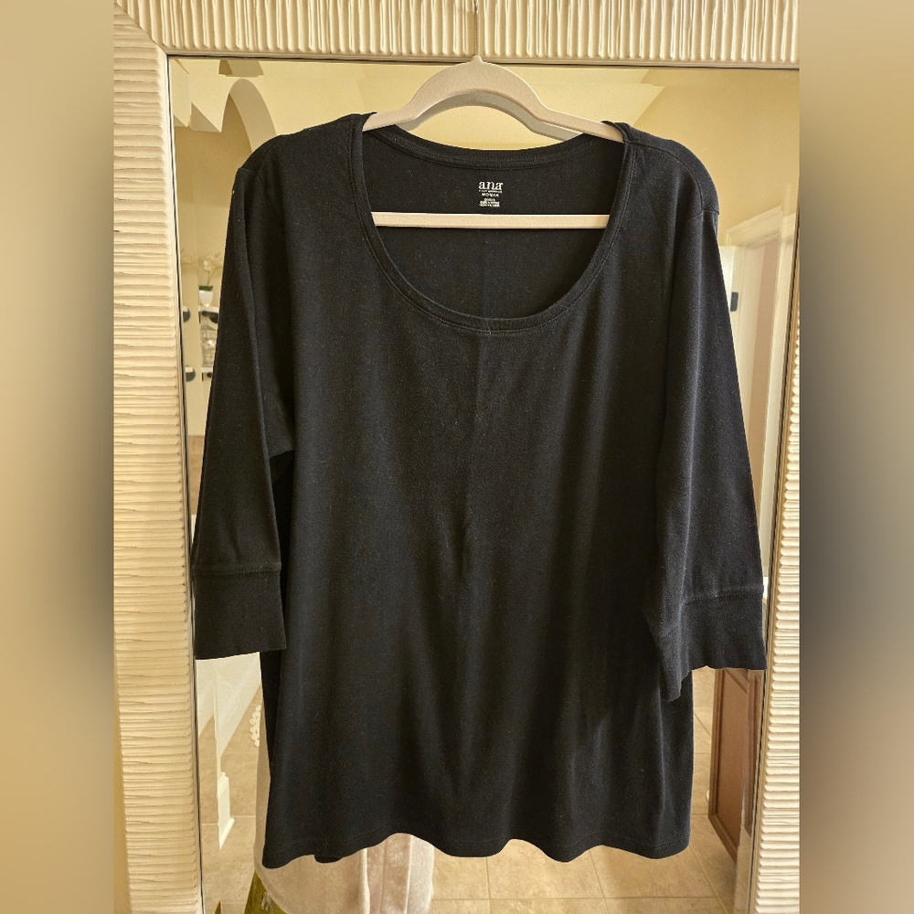 🌟A.N.A BLACK QUARTER SLEEVE TEE SIZE 3X